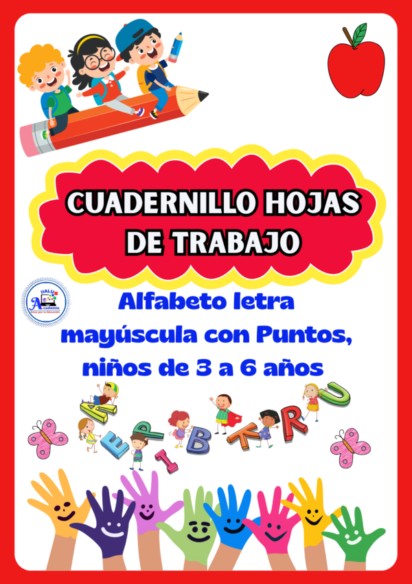 Cuadernillo de hojas de trabajo del alfabeto en letra mayúscula con puntos
