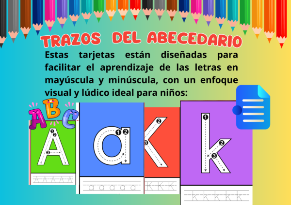 Libro de trazos para repasar letras del abecedario